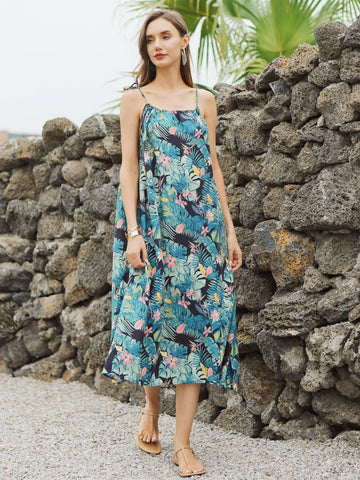 Moss Rose Dip Into The Wild Halter Dress